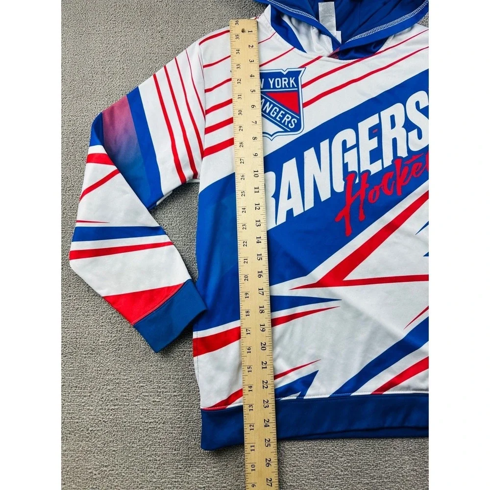 NHL Hoodie Youth L (14/16) Multi Color New York Rangers Hockey Sporty Activewear